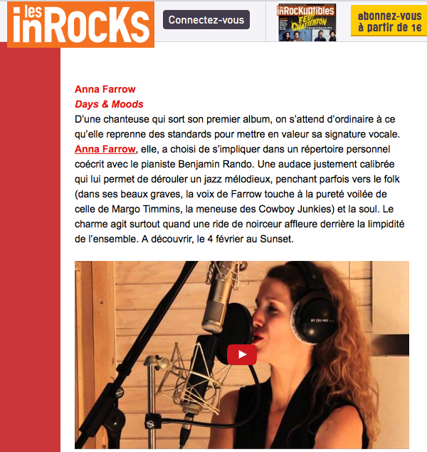 Les Inrock : Anna Farrow, sortie d'album