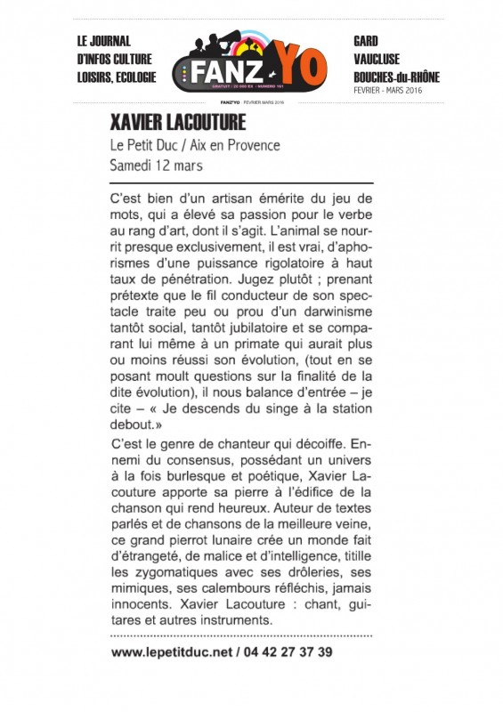 Fanz'Yo : Xavier LACOUTURE