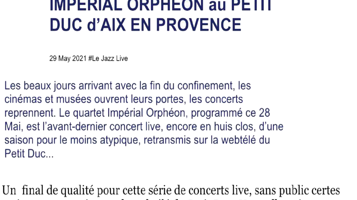 Jazzmag - Imperial Orpheon