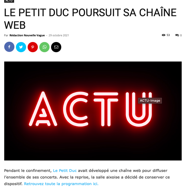 Nouvelle vague chaine web